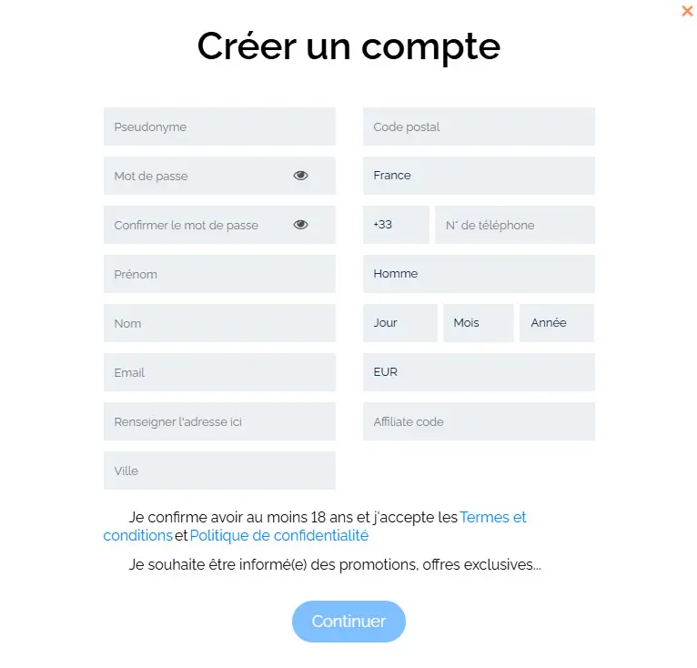 Processus d'inscription 5 Gringos Casino