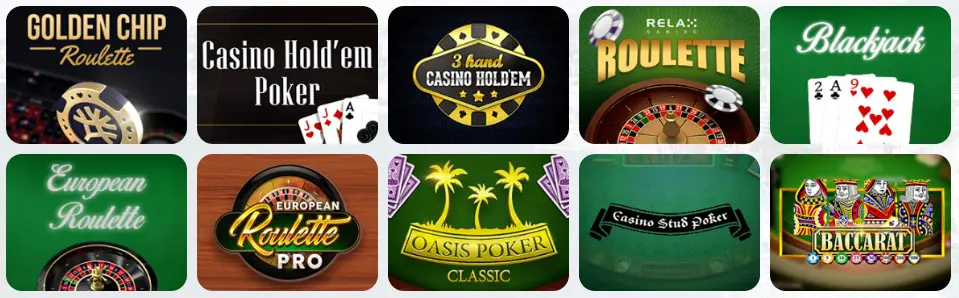Jeux de table au 5 Gringos Casino